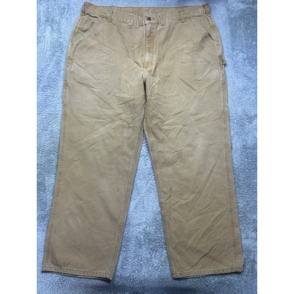 Carhartt Duck Canvas Pants Men's 44x32 Brown Regular Fit Work Carpenter B11‎ BRN